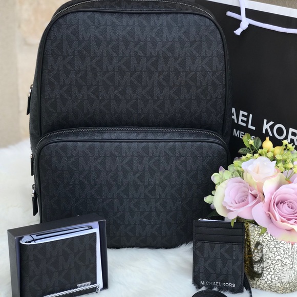 Michael Kors Other - 🌷MICHAEL KORS Black Signature Mens Backpack Set